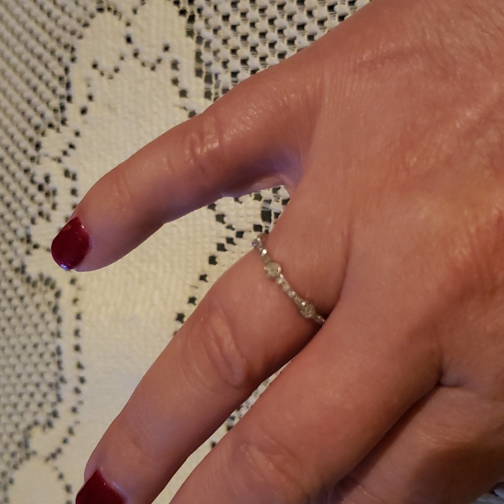 10kt white gold stacker ring